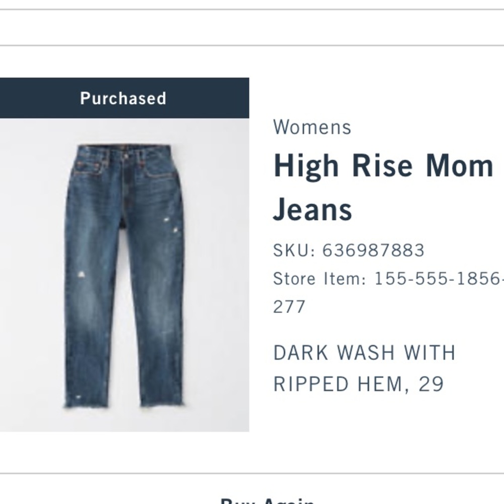 Abercombie High Rise Mom Jean